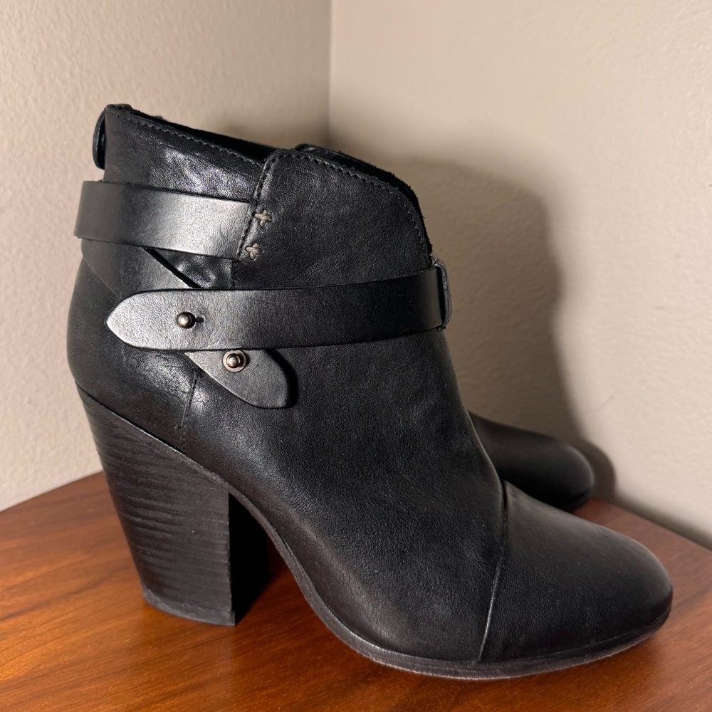 rag & bone Harrow Boot Black Leather Size 39